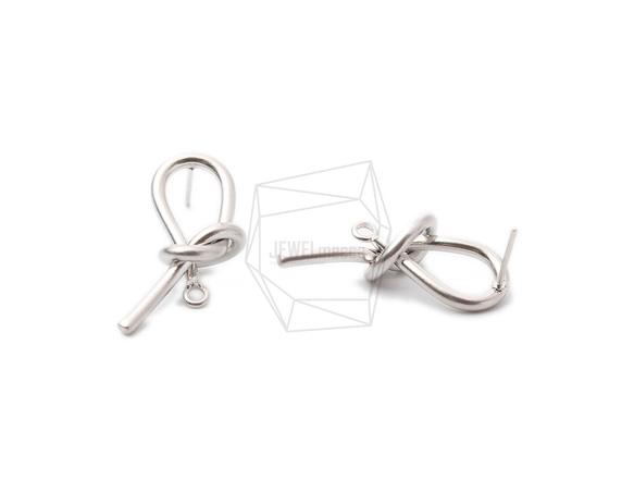 ERG-1023-MR【2個入り】ノットピアス/Knot Post Earrings/19mm X 28mm 2枚目の画像