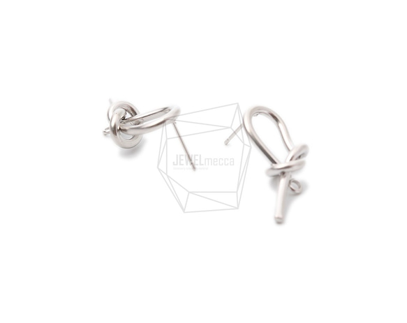 ERG-1023-MR【2個入り】ノットピアス/Knot Post Earrings/19mm X 28mm 3枚目の画像