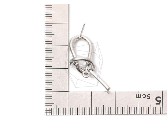 ERG-1023-MR【2個入り】ノットピアス/Knot Post Earrings/19mm X 28mm 5枚目の画像