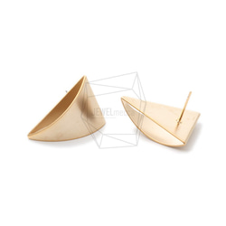 ERG-1024-MG【2個入り】カーブトライアングピアス/Curve Triangle Post Earrings 2枚目の画像