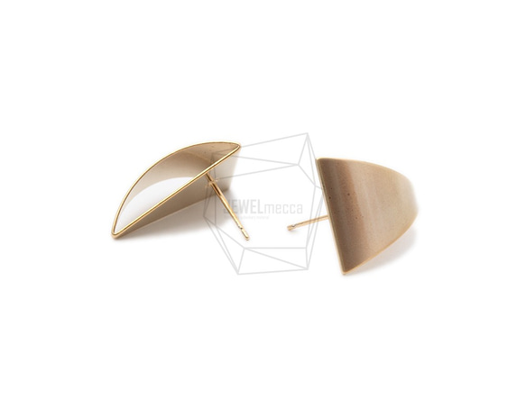 ERG-1024-MG【2個入り】カーブトライアングピアス/Curve Triangle Post Earrings 3枚目の画像