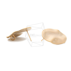ERG-1034-MG【2個入り】ハンマードオーバルピアス/Hammered Oval Post Earrings 3枚目の画像