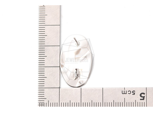 ERG-1034-MR [2 件] 錘制橢圓耳釘 第5張的照片