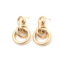 ERG-1038-MG [2pieces] Linked Circle Earrings Post Earr 第1張的照片