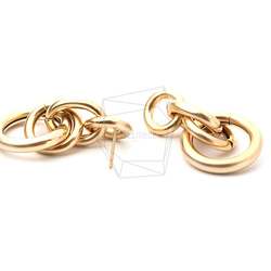 ERG-1038-MG [2pieces] Linked Circle Earrings Post Earr 第2張的照片