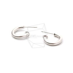 ERG-1040-MR [2 件] 圈形耳環 / 圈形耳釘 / 12mm X 12mm 第2張的照片