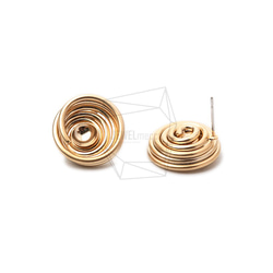 ERG-1042-MG【2個入り】スワールピアス/Swirl Post Earrings/17mm X 17mm 2枚目の画像