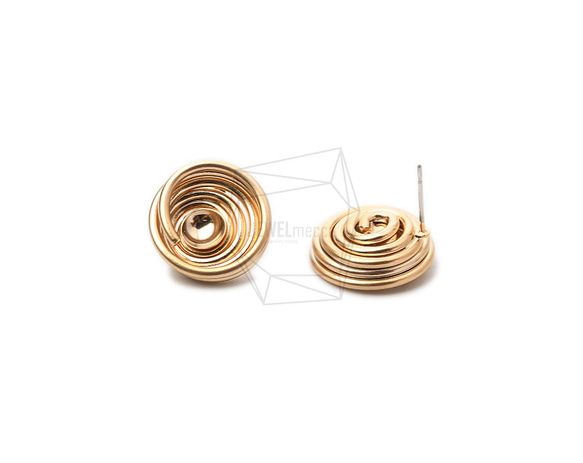 ERG-1042-MG【2個入り】スワールピアス/Swirl Post Earrings/17mm X 17mm 2枚目の画像