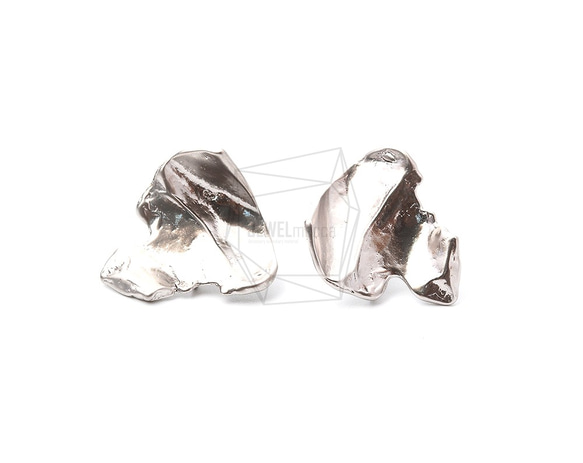 ERG-1049-MR【2個入り】ハンマードカーブイヤリング/ネジバネ/Hammered Curve Earrings 1枚目の画像