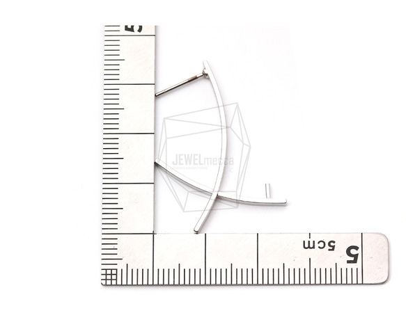 ERG-1051-MR【2件】交叉耳環柱/ 27mm x 35mm 第5張的照片