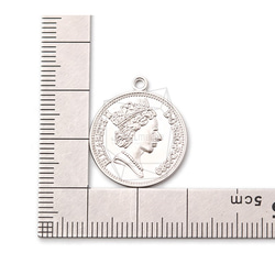PDT-2062-MR【2個入り】コインペンダント,Coin Pendant/20mm x 23mm 5枚目の画像