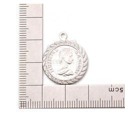 PDT-2064-MR【2個入り】コインペンダント,Coin Pendant/20mm x 23mm 5枚目の画像