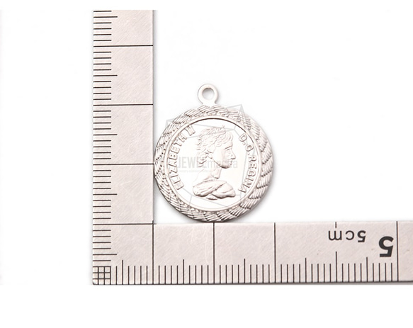 PDT-2064-MR【2個入り】コインペンダント,Coin Pendant/20mm x 23mm 5枚目の画像