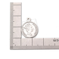 PDT-2069-MR【2個入り】コインペンダント,Coin Pendant/16mm x 19mm 5枚目の画像