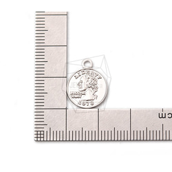 PDT-2071-MR [2個]硬幣吊墜，硬幣吊墜/ 13mm x 15mm 第5張的照片