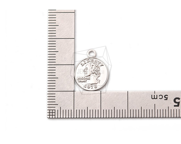 PDT-2071-MR [2個]硬幣吊墜，硬幣吊墜/ 13mm x 15mm 第5張的照片