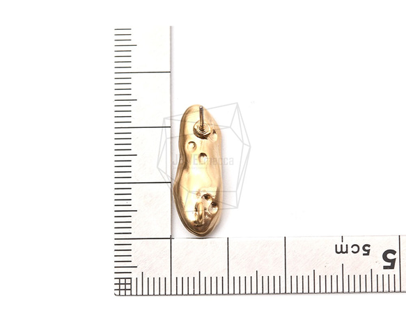 ERG-1054-MG [2 件] 橢圓形耳環 / 凹凸橢圓形耳環 / 8mm X 24mm 第5張的照片