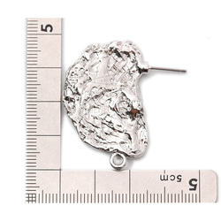 ERG-1064-R [2個]錘擊半月形耳環Earrin 第5張的照片