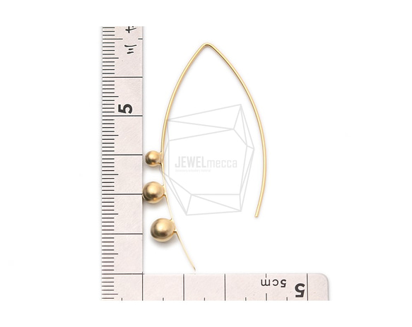 ERG-1071-MG【每包2件】球形V型耳環 第5張的照片