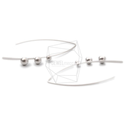 ERG-1071-MR【每包2件】球形V型耳環，V型耳環 第3張的照片