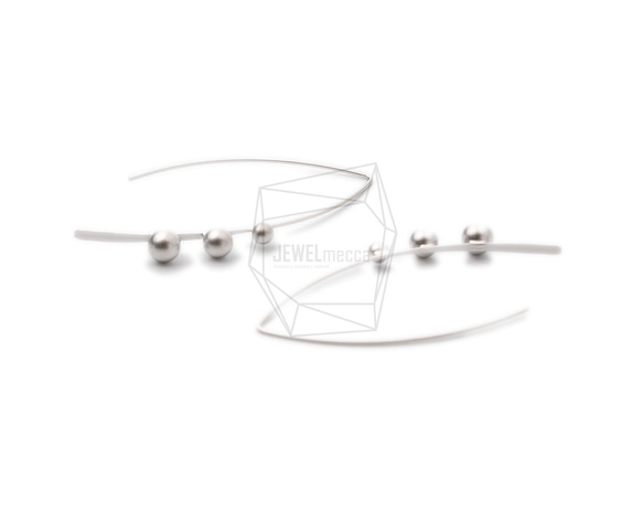 ERG-1071-MR【每包2件】球形V型耳環，V型耳環 第3張的照片