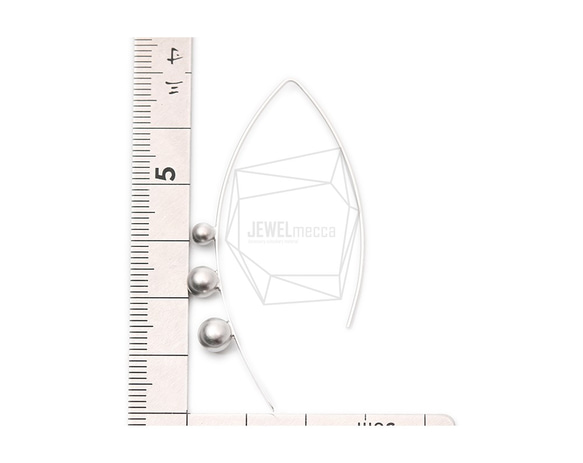 ERG-1071-MR【每包2件】球形V型耳環，V型耳環 第5張的照片