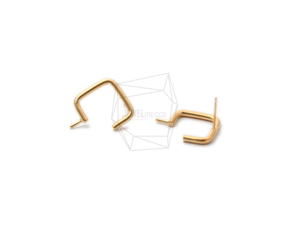 ERG-1073-MG [2pieces] Square Earrings, Square Post Earring / 16m 第2張的照片