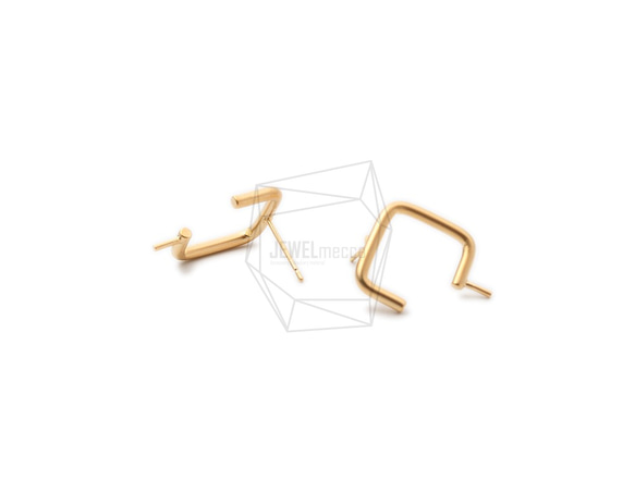 ERG-1073-MG [2pieces] Square Earrings, Square Post Earring / 16m 第3張的照片