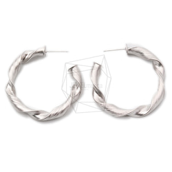 ERG-1076-MR [2件]扭紋圓形耳環，腰帶圓形後耳環 第1張的照片