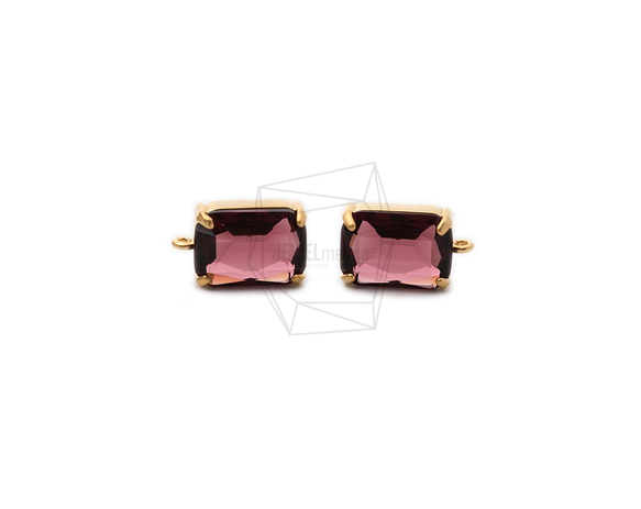 ERG-1081-MG【2個入り】スクエアガラスピアス,Square Glass Post Earring 1枚目の画像