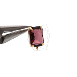 ERG-1081-MG [2 件] 方形玻璃耳環，方形玻璃耳釘 第4張的照片