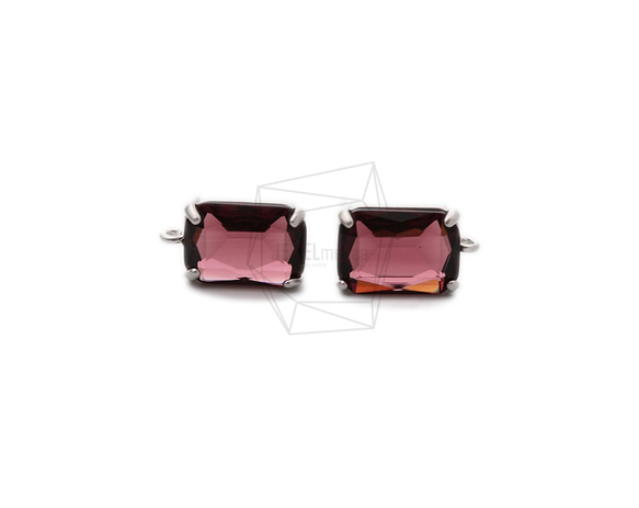 ERG-1081-MR [2 件] 方形玻璃耳環，方形玻璃耳釘 第1張的照片