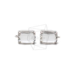 ERG-1082-MR【2個入り】スクエアガラスピアス,Square Glass Post Earring 1枚目の画像