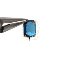 ERG-1083-MG [2 件] 方形玻璃耳環，方形玻璃耳環 第4張的照片