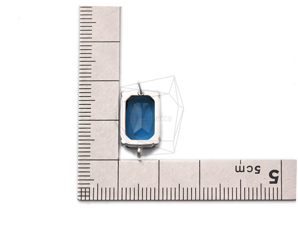ERG-1083-MR【2個入り】スクエアガラスピアス,Square Glass Post Earring 5枚目の画像
