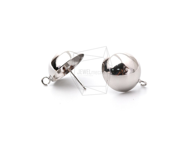 ERG-1084-R【2個入り】ハーフボールピアス,Half Ball Post Earring 3枚目の画像