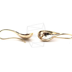 ERG-1086-G【2個入り】リーフフックピアス,leaf Hook Earring,11mm x 33mm 2枚目の画像