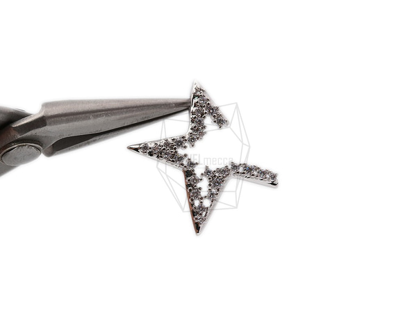 PDT-2101-R【2個入り】CZスターペンダント,CZ Setting star Pendant 4枚目の画像