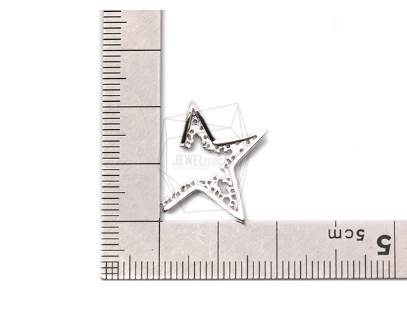PDT-2101-R【2個入り】CZスターペンダント,CZ Setting star Pendant 5枚目の画像