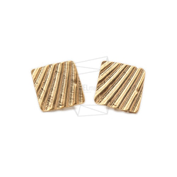 ERG-1095-MG【2個入り】シェルシェイプスクエアピアス,shell-shaped Square Earring 1枚目の画像