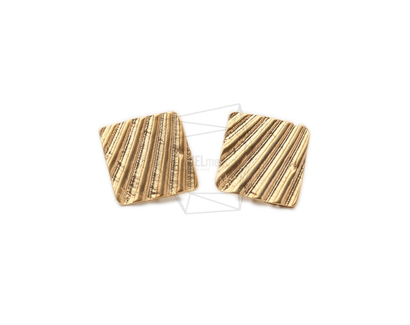 ERG-1095-MG【2個入り】シェルシェイプスクエアピアス,shell-shaped Square Earring 1枚目の画像