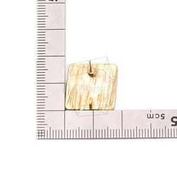 ERG-1095-MG【每包2件】貝殼形方形耳環，貝殼形方形耳環 第5張的照片