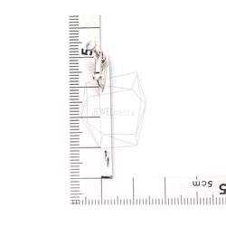ERG-1100-MR【每包2件】立方條形耳環/螺旋彈簧，CZ固定條形夾 第5張的照片