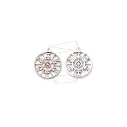 PDT-2107-R【2個入り】ラウンドフラワーペンダント,Round Flower Pendant 1枚目の画像