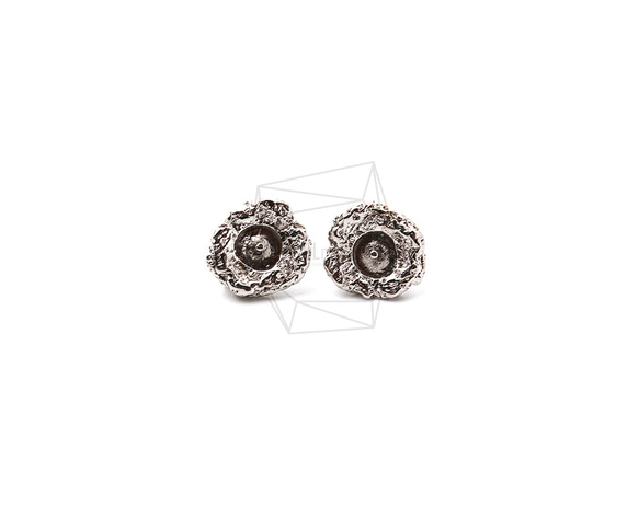 ERG-1110-R【2個入り】ハンマーラウンドピアス/Hammered Round Post Earrings 1枚目の画像