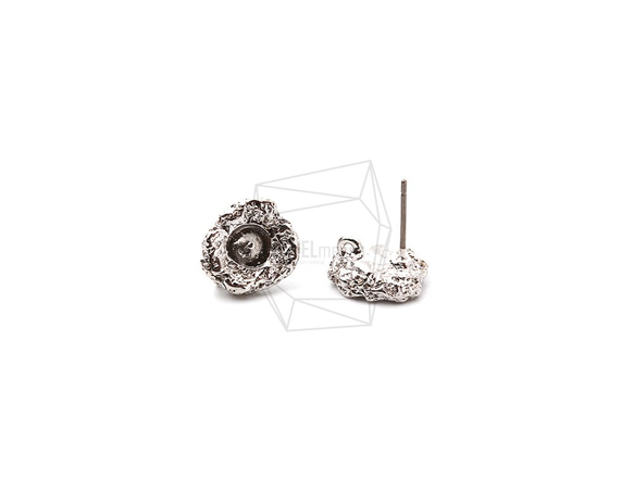 ERG-1110-R【2個入り】ハンマーラウンドピアス/Hammered Round Post Earrings 2枚目の画像