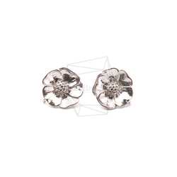 ERG-1116-MR【2個入り】フラワースタッドピアス,Flower Stud Post Earrings 1枚目の画像