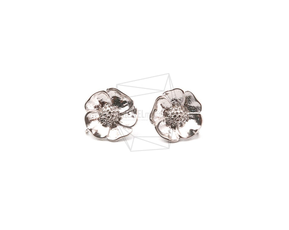 ERG-1116-MR【2個入り】フラワースタッドピアス,Flower Stud Post Earrings 1枚目の画像