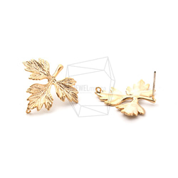 ERG-1117-MG【2個入り】メープルリーフピアス,Maple Leaf Post Earrings 2枚目の画像