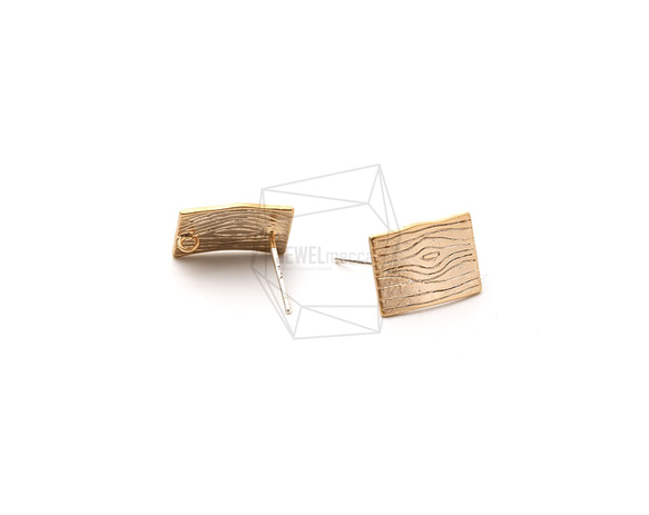 ERG-1123-MG【2件】木紋耳釘，木紋耳釘 第3張的照片